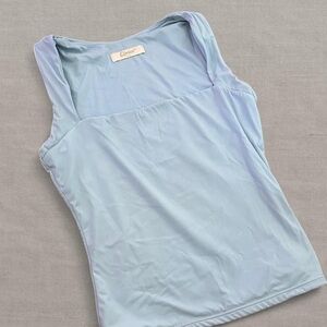 Light Blue Square Neck Shaping Tank Top